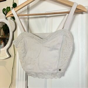 Abercrombie & Fitch Cream Lace Detail Top